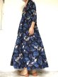 画像6: ブロックプリント ボタニカル ワンピース マキシ丈  ⭐︎ dabu 藍染 インディゴ バグルー 草木染 (6)