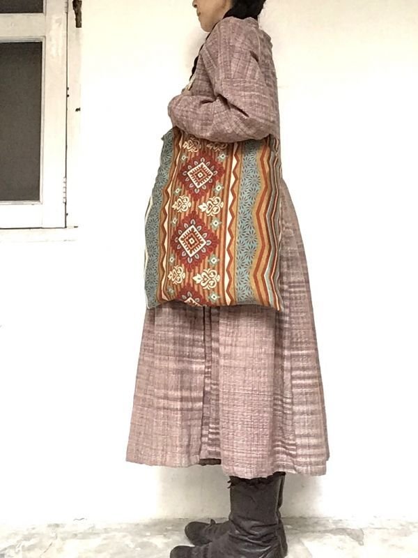 リサイクルサリー リバーシブル エコバッグ ☆ ecobag 循環  買物袋 脱プラスチック