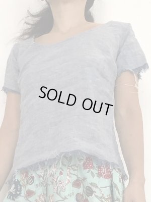 画像2: リネン バック編み上げtee フリーサイズ☆linen 