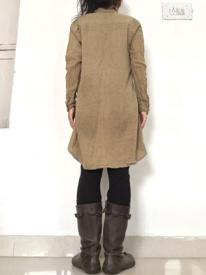 画像13: MLサイズ再入荷◎非暴力! Raw silk ローシルク シャツワンピース 2サイズ2カラー☆不殺生 シルク ベジタリアン