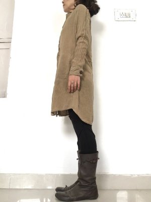 画像15: MLサイズ再入荷◎非暴力! Raw silk ローシルク シャツワンピース 2サイズ2カラー☆不殺生 シルク ベジタリアン