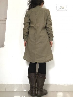 画像8: MLサイズ再入荷◎非暴力! Raw silk ローシルク シャツワンピース 2サイズ2カラー☆不殺生 シルク ベジタリアン