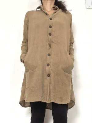 画像14: MLサイズ再入荷◎非暴力! Raw silk ローシルク シャツワンピース 2サイズ2カラー☆不殺生 シルク ベジタリアン