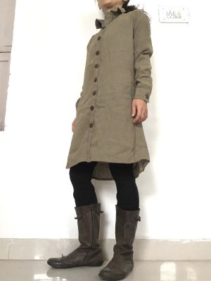 画像6: MLサイズ再入荷◎非暴力! Raw silk ローシルク シャツワンピース 2サイズ2カラー☆不殺生 シルク ベジタリアン