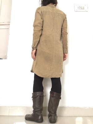 画像12: MLサイズ再入荷◎非暴力! Raw silk ローシルク シャツワンピース 2サイズ2カラー☆不殺生 シルク ベジタリアン