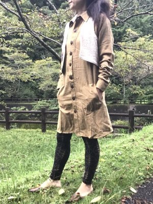画像18: MLサイズ再入荷◎非暴力! Raw silk ローシルク シャツワンピース 2サイズ2カラー☆不殺生 シルク ベジタリアン