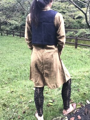 画像19: MLサイズ再入荷◎非暴力! Raw silk ローシルク シャツワンピース 2サイズ2カラー☆不殺生 シルク ベジタリアン