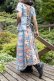 画像2: soma ブロックプリント マキシ丈ラップスカート ★ロングスカート 巻きスカート 木版プリント