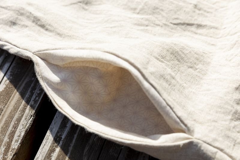 画像9: 国産リネン100% マキシワンピース★麻 TrishuL handmade 生成り (9)