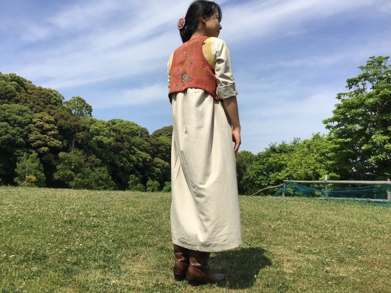 画像3: ショートベスト パキスタン ミラーワーク手刺繍 ウール古布★アンティーク ヴィンテージ