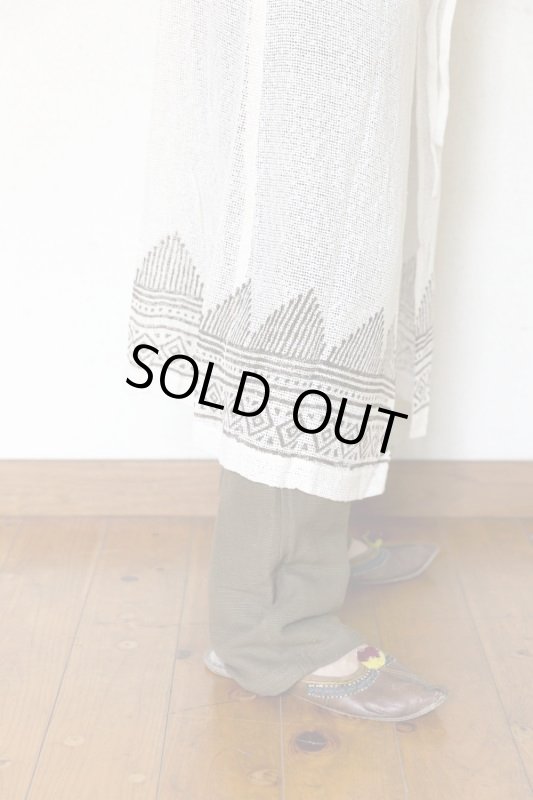 画像3: 残り少　ざっくりコットン ロングカーディガン ブロックプリント 4カラー ML サイズ ⭐︎ 羽織 (3)