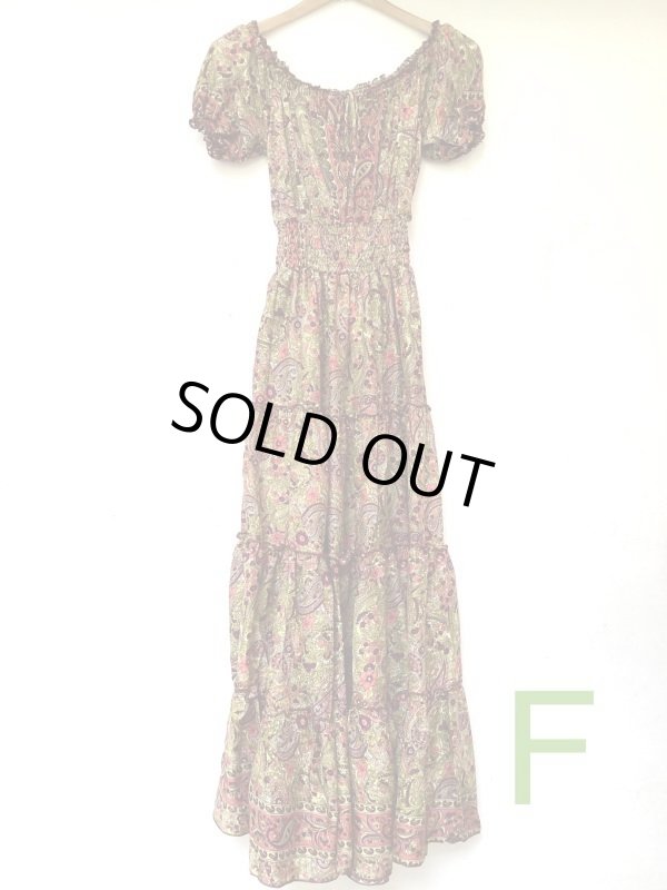 画像17: 50％OFF！！インドサリー パフスリーブ マキシ丈ドレス★フリーサイズ (17)