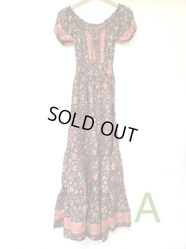 画像12: 50％OFF！！インドサリー パフスリーブ マキシ丈ドレス★フリーサイズ (12)