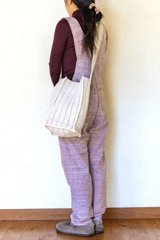 画像13: ヴィンテージラリーキルト スクエアバッグ☆ショルダーバッグ 四角バッグ 刺し子 (13)