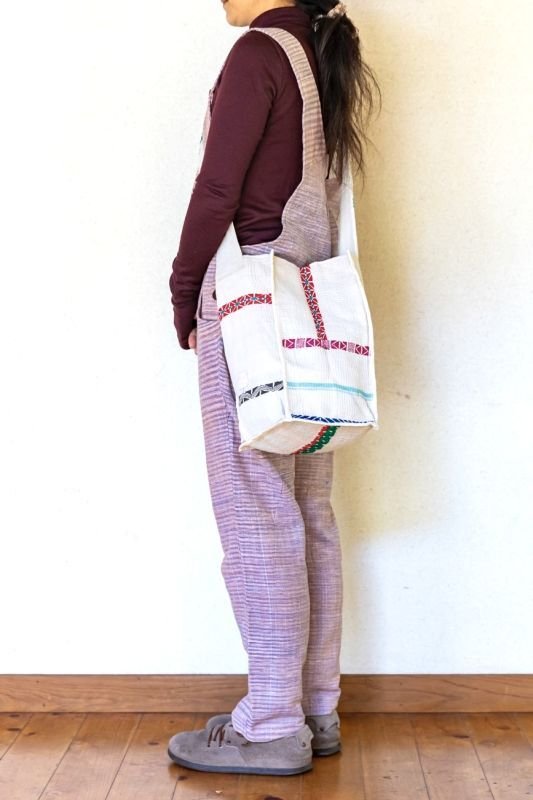 画像14: ヴィンテージラリーキルト スクエアバッグ☆ショルダーバッグ 四角バッグ 刺し子 (14)