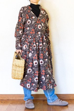 画像2: 30%off！ブロックプリント カシュクールワンピース ゆったりサイズ 