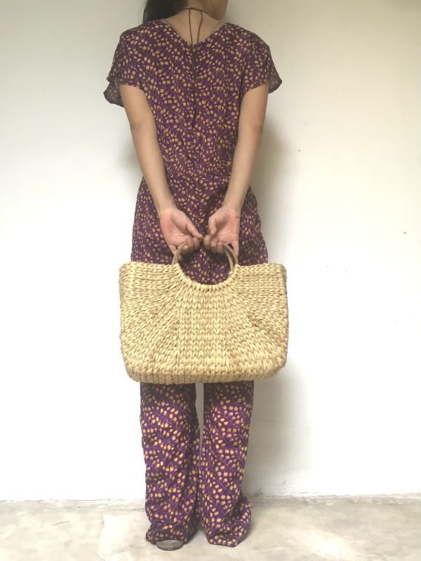 画像26: 半額SALE!!Mサイズ リサイクルサリー ジャンプスーツ ★アップサイクル オールドサリー インドサリー (26)