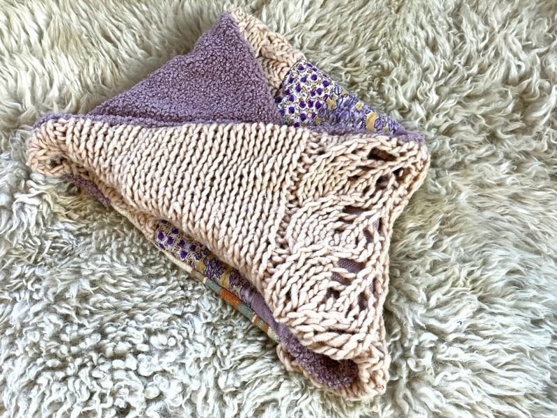 画像5: NEW パッチワーク ほっこりスヌード★アップサイクル エコファー ラリーキルト アンゴラウール (5)