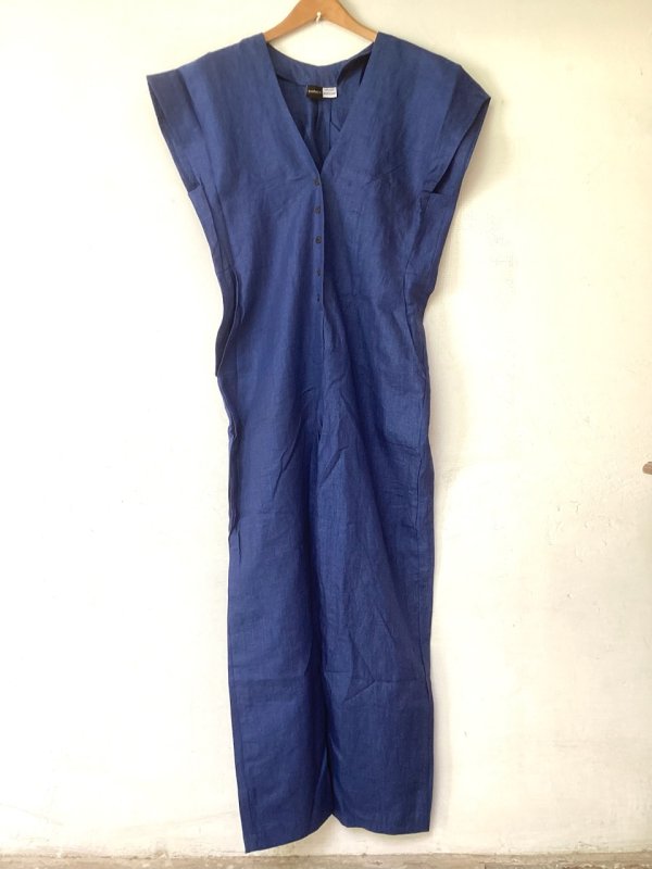 画像6: 30%off！！Lサイズ リネン100% ジャンプスーツ ★麻 linen 3カラー つなぎ (6)