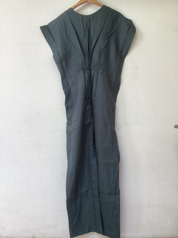 画像5: 30%off！！Lサイズ リネン100% ジャンプスーツ ★麻 linen 3カラー つなぎ (5)