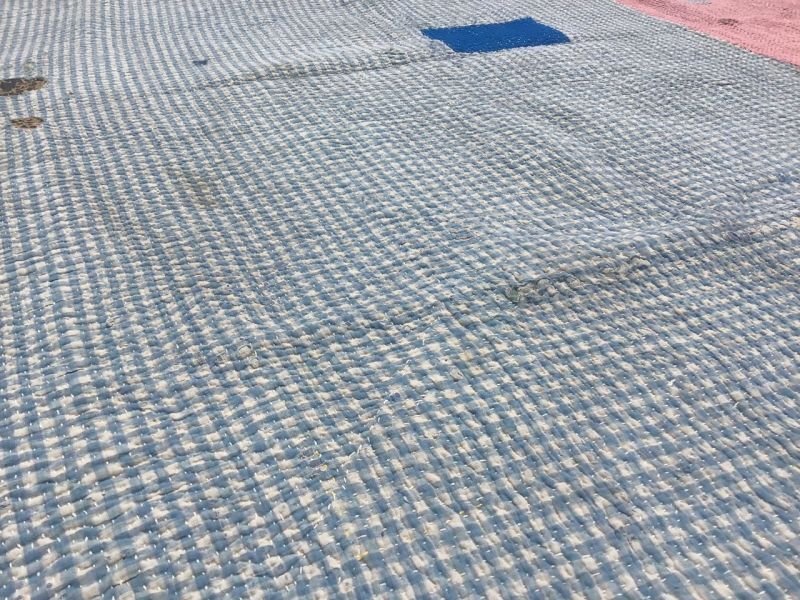 画像11: NEW ヴィンテージラリーキルト★刺し子 ラグ カンタ (11)