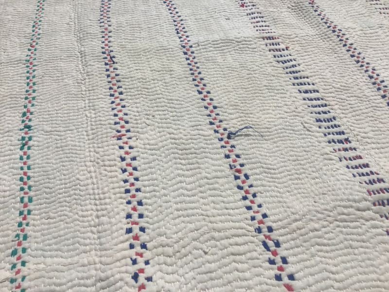 画像9: NEW ヴィンテージラリーキルト★刺し子 ラグ カンタ (9)