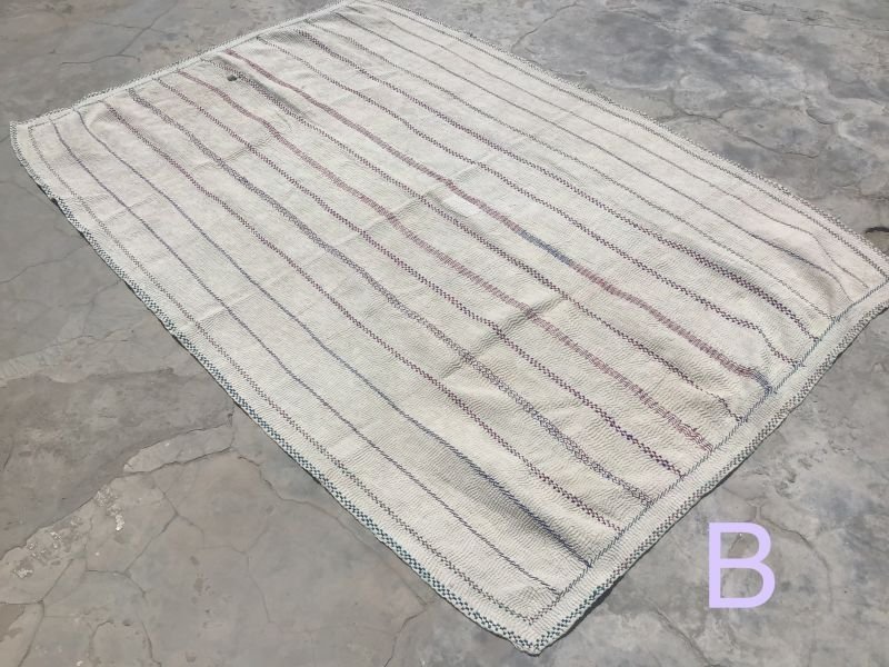 画像2: NEW ヴィンテージラリーキルト★刺し子 ラグ カンタ (2)