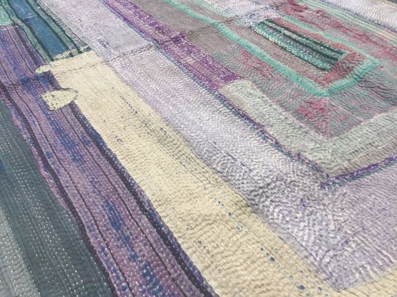 画像4: NEW ヴィンテージラリーキルト★刺し子 ラグ カンタ (4)