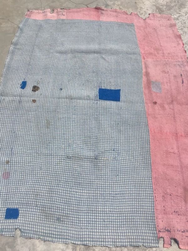 画像9: NEW ヴィンテージラリーキルト★刺し子 ラグ カンタ (9)