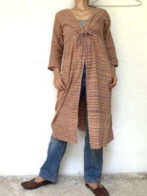 画像27: 手紡ぎ手織りカディコットン ロングカーディガン　3カラー ★羽織
