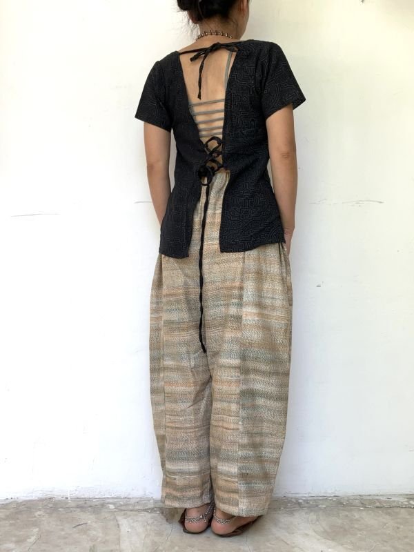 手織り　カディコットン バルーンパンツ　A