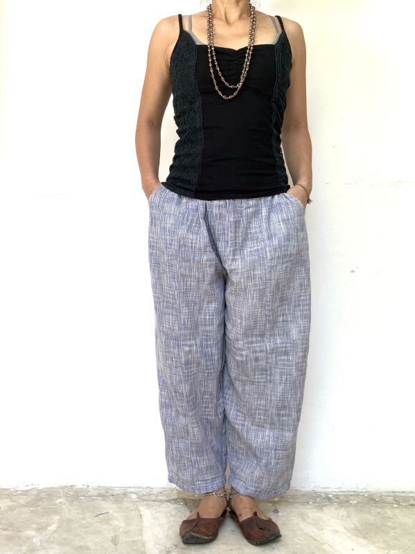 手織り　カディコットン バルーンパンツ　B