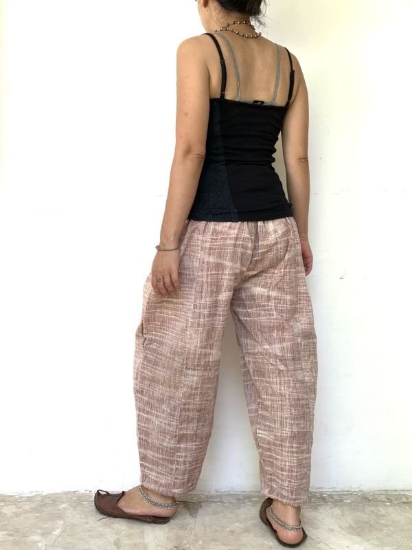 手織り　カディコットン バルーンパンツ　C