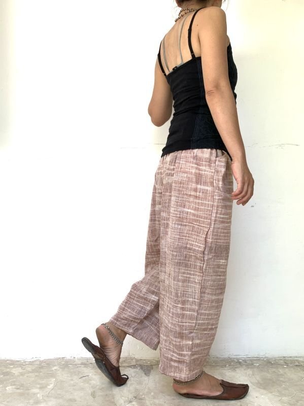 手織り　カディコットン バルーンパンツ　C