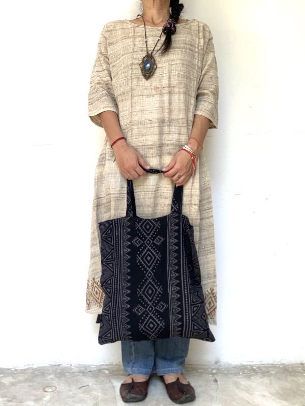 画像19:  トライバルブロックプリント　エコバッグ★ECOBAG 買い物袋 レジ袋 トートバッグ (19)