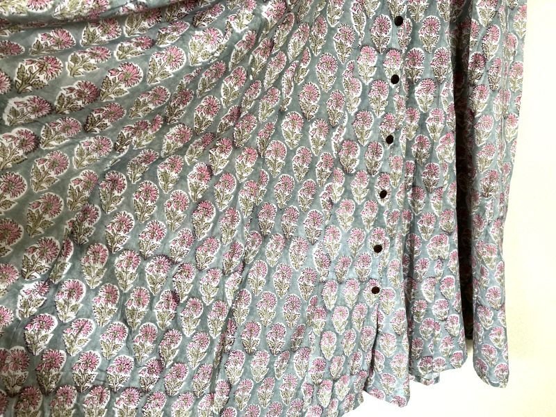 B ブロックプリント　マキシワンピース