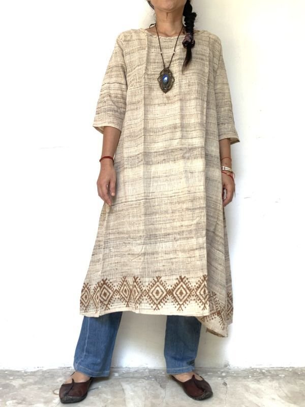 非暴力 ローシルクAライン膝下ワンピース