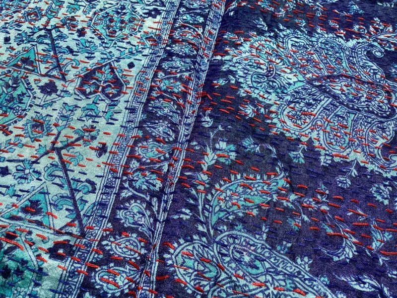 カンタシルク ショール大判 刺子 4 ディテール