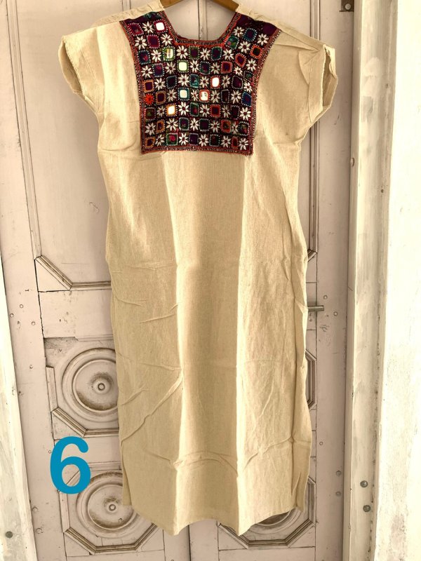 民族手刺繍ミラーワーク スリットマキシワンピ