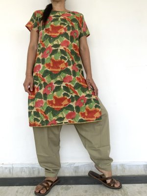 ブロックプリントクルタ＆サルエル セットアップ　2