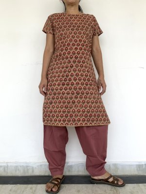 ブロックプリントクルタ＆サルエル セットアップ　4