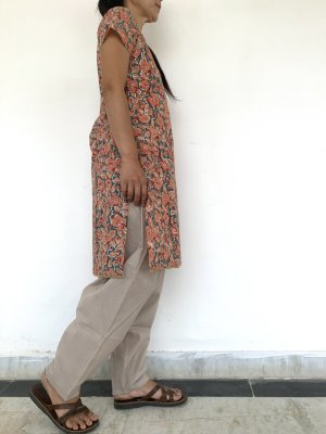 ブロックプリントクルタ＆サルエル セットアップ　1