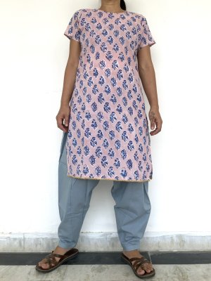 ブロックプリントクルタ＆サルエル セットアップ　3