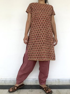 ブロックプリントクルタ＆サルエル セットアップ　4