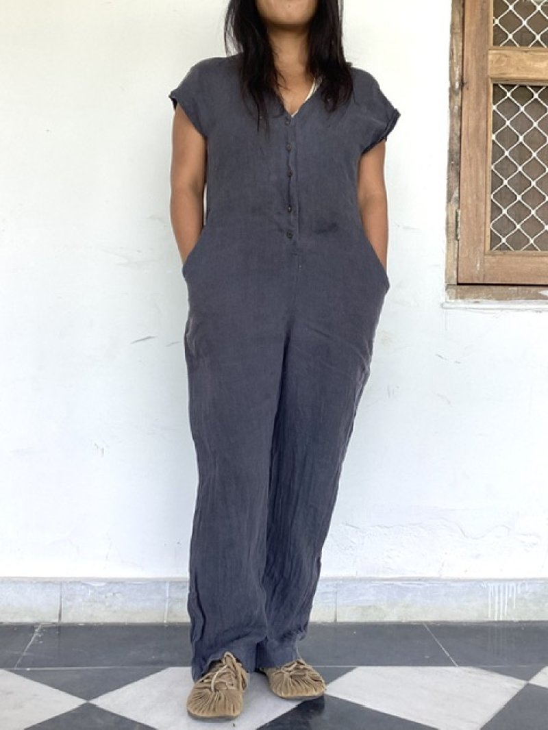 画像2: NEW 岡山デニム インディゴ染ジャンプスーツ⭐︎Mサイズ 藍染