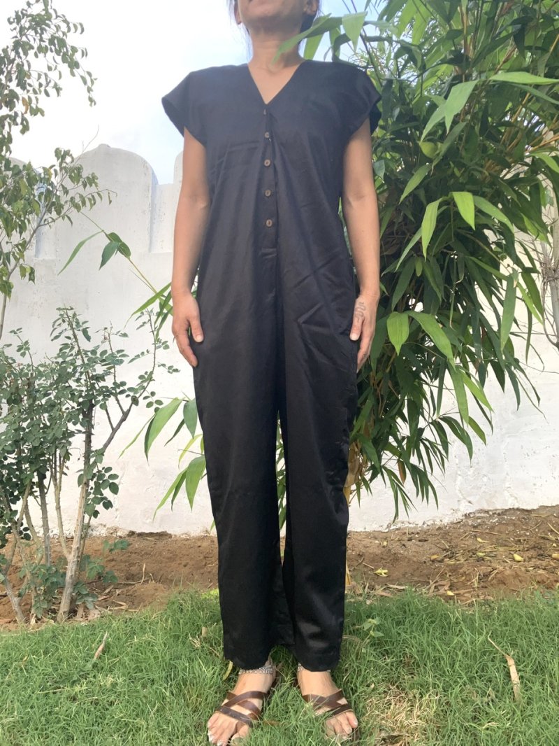 画像1: NEW 岡山デニム インディゴ染ジャンプスーツ⭐︎Mサイズ 藍染