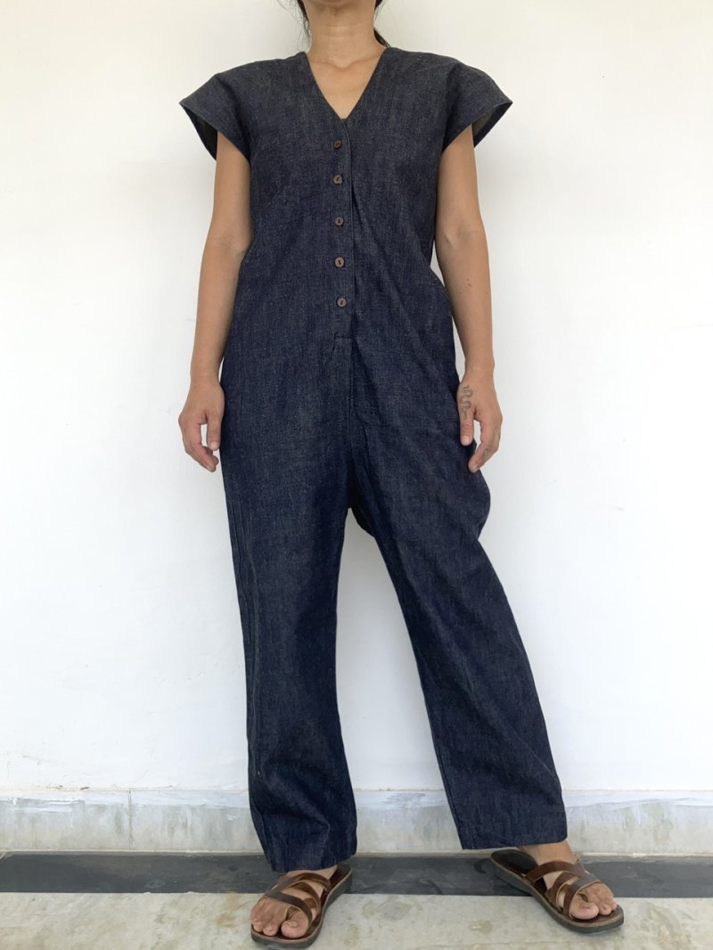 画像3: 半額SALE!!Mサイズ リサイクルサリー ジャンプスーツ ★アップサイクル オールドサリー インドサリー