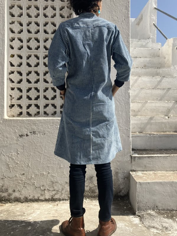 国産藍染 コーデュロイワンピース