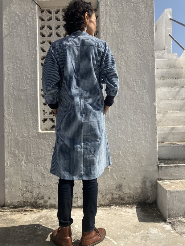 国産藍染 コーデュロイワンピース