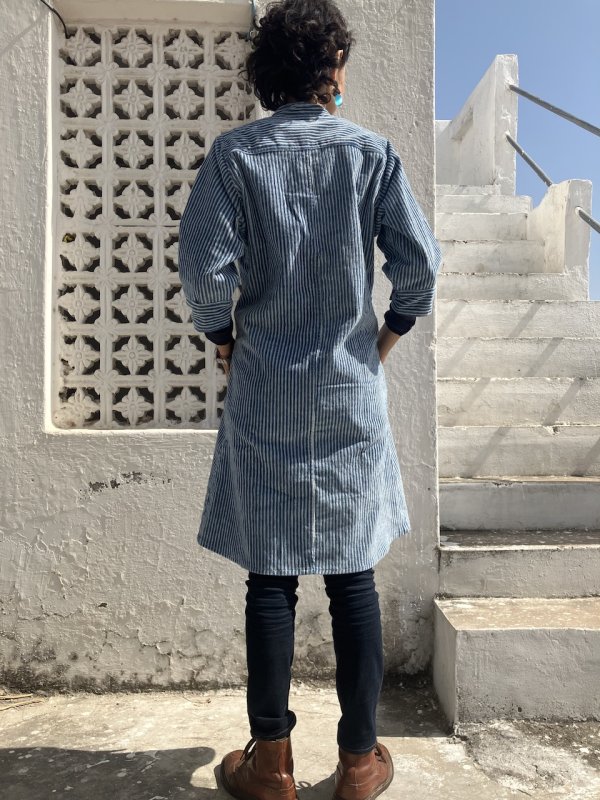 国産藍染 コーデュロイワンピース